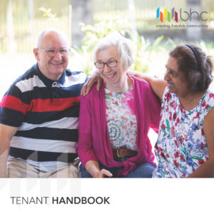 BHC Tenant Handbook with three residents on the cover
